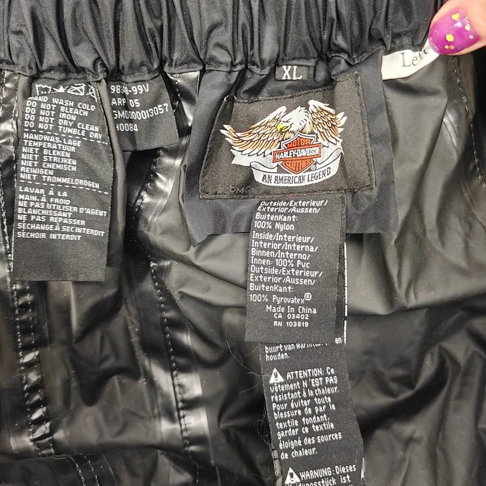 Harley Davidson Men XL Rain Gaiters Waterproof Boot Covers Biker Reflective Logo